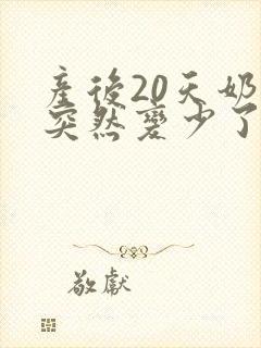 产后20天奶水突然变少了封面