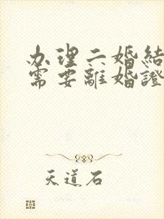 办理二婚结婚证需要离婚证吗