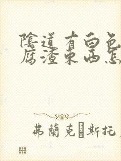 阴道有白色像豆腐渣东西怎么回事