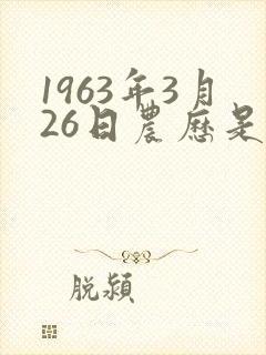 1963年3月26日农历是啥命