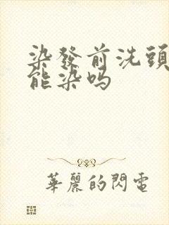 染发前洗头了还能染吗