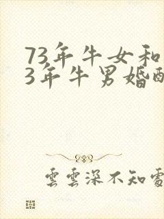 73年牛女和73年牛男婚配好吗封面
