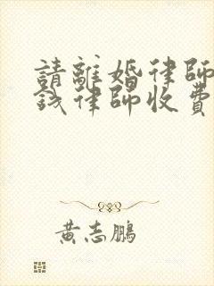 请离婚律师多少钱律师收费标准封面