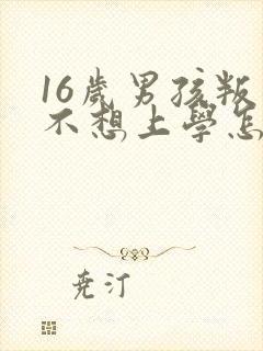 16岁男孩叛逆不想上学怎么办