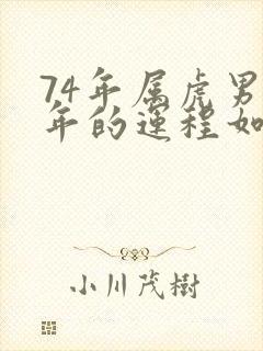 74年属虎男今年的运程如何