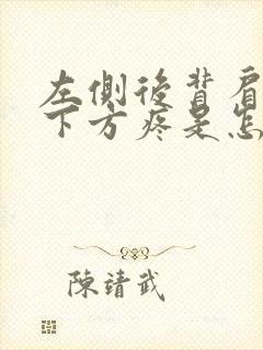 左侧后背肩胛骨下方疼是怎么回事