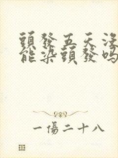 头发五天没洗了能染头发吗封面