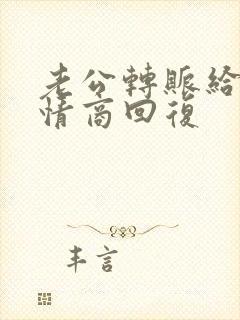 老公转账给我高情商回复封面