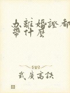 办离婚证都需要带什么