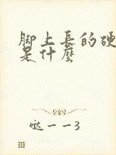 脚上长的硬疙瘩是什么