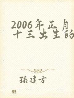 2006年正月十三出生的男孩命运怎样