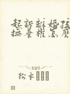 起诉离婚孩子的抚养权怎么判定