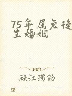 75年属兔后半生婚姻