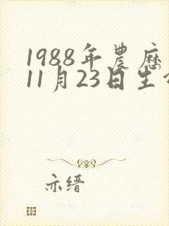1988年农历11月23日生命运