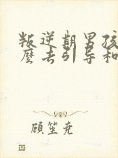 叛逆期男孩子怎么去引导和沟通