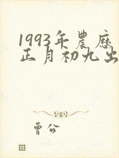 1993年农历正月初九出生男孩命运