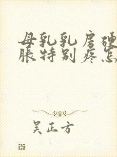 母乳乳房硬块肿胀特别疼怎么办