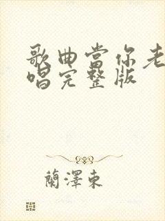 歌曲当你老了原唱完整版封面