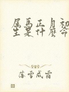 属马正月初六出生是什么命