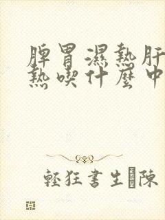 脾胃湿热肝胆湿热吃什么中成药