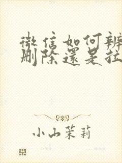 微信如何辨别是删除还是拉黑