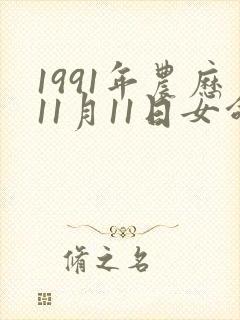 1991年农历11月11日女命运封面