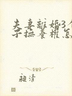 夫妻离婚3个孩子抚养权怎么判定