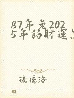 87年兔2025年的财运怎么样