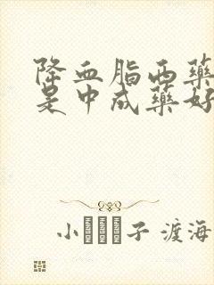 降血脂西药好还是中成药好