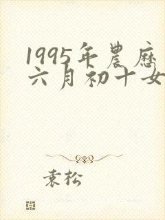 1995年农历六月初十女孩命运封面