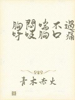 胸闷喘不过气深呼吸胸口痛