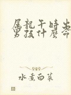 属龙午时出生的男孩什么命