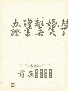 办理离婚,结婚证书丢失了怎么办封面