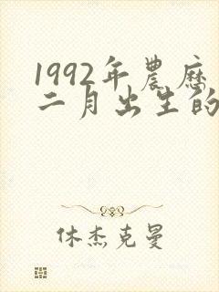 1992年农历二月出生的是什么命