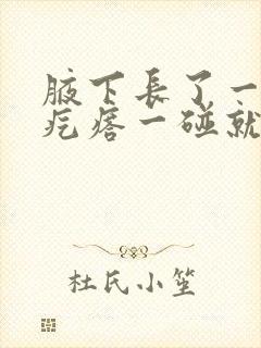 腋下长了一个小疙瘩一碰就疼