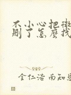 不小心把微信给删了怎么找回来