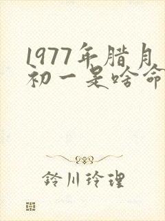 1977年腊月初一是啥命