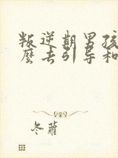 叛逆期男孩子怎么去引导和沟通