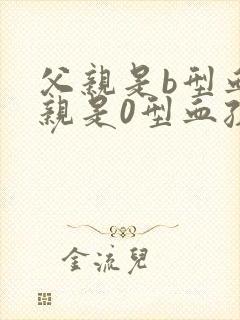 父亲是b型血母亲是0型血孩子应该是什么血型封面