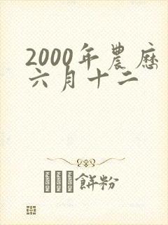 2000年农历六月十二