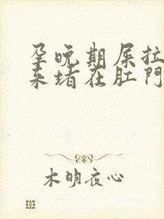 孕晚期屎拉不出来堵在肛门怎么办