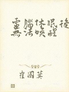 电脑休眠后黑屏无法唤醒