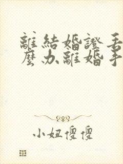 离结婚证丢了怎么办离婚手续