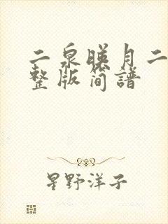 二泉映月二胡完整版简谱