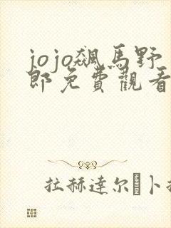 jojo飙马野郎免费观看封面