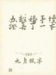 办离婚手续结婚证丢了一本怎么办