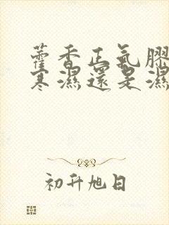 藿香正气胶囊祛寒湿还是湿热封面