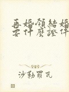 再婚领结婚证需要什么证件