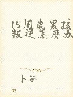 15周岁男孩太叛逆怎么办