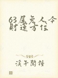 63属兔人今日财运方位